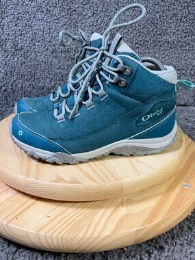 Oboz Hiking Boots Ousel Mid B-Dry Women Size 6.5 Blue Leather Waterproof Outdoor